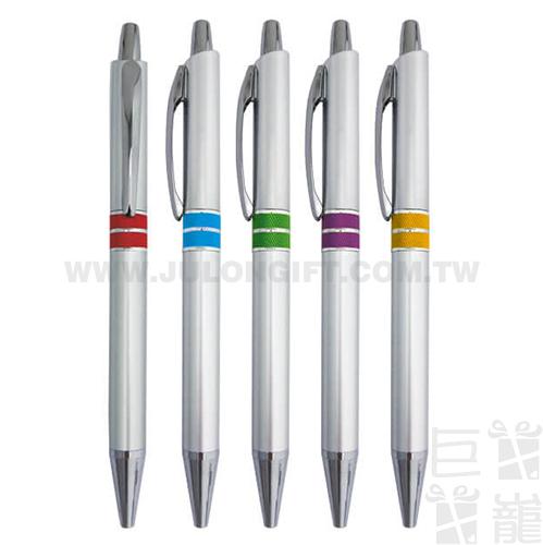 噴銀管亮彩半金屬原子筆
