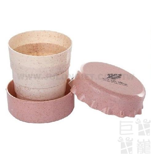 環保小麥伸縮水杯