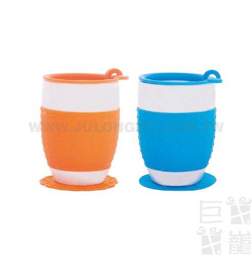 附杯墊矽膠隔熱杯