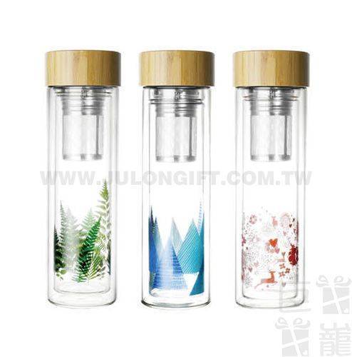 AURA艾樂雙層耐熱濾茶玻璃瓶400ml