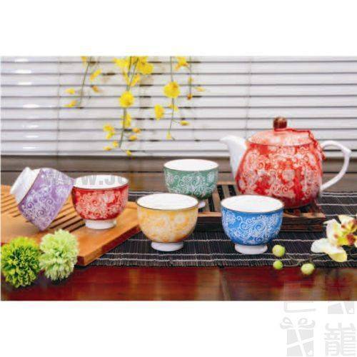 5色浮雕茶具組