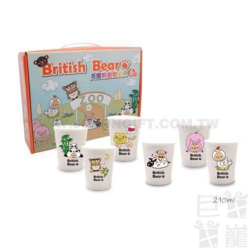 英國熊動物瓷杯6入