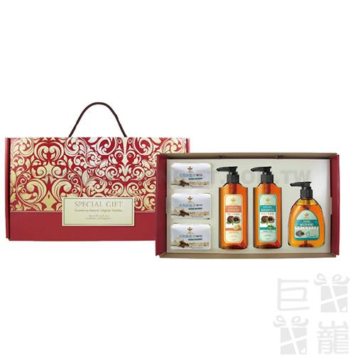 蜂王無患子淨白皂3入+無患子沐浴品3入禮盒 