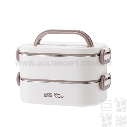 鍋寶可微波不鏽鋼手提雙層隔熱餐盒