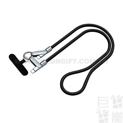 二合一手機掛繩充電線