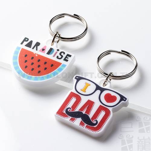  白色壓克力鑰匙圈