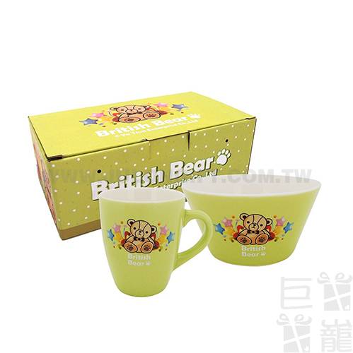 英國熊色釉杯碗組