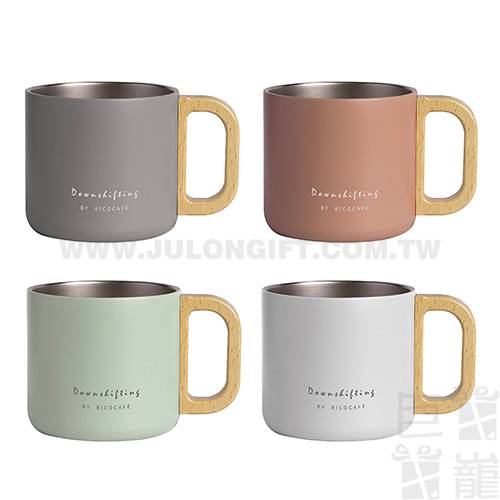 RICOCAFE不銹鋼木柄保溫杯300ml