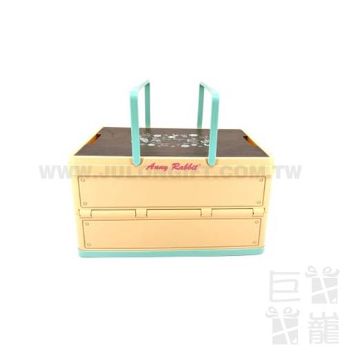 安妮兔手提木紋桌摺疊收納箱30L