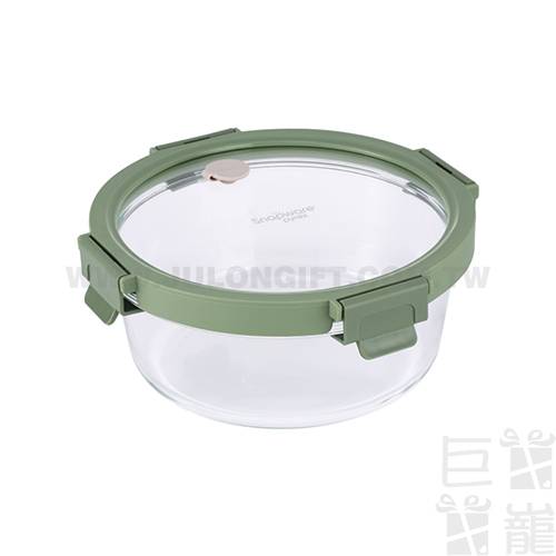 康寧Snapware Eco Green圓形全可拆玻璃保鮮盒-990ml