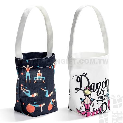 單杯裝仿帆布飲料杯提袋