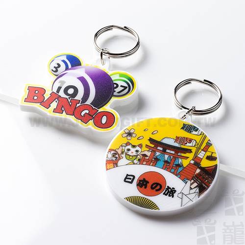 6cm 白色壓克力鑰匙圈